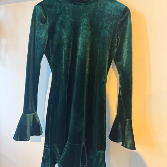 Small Lovers and Friends Green Velvet Simone Dress - Picture 5 of 5